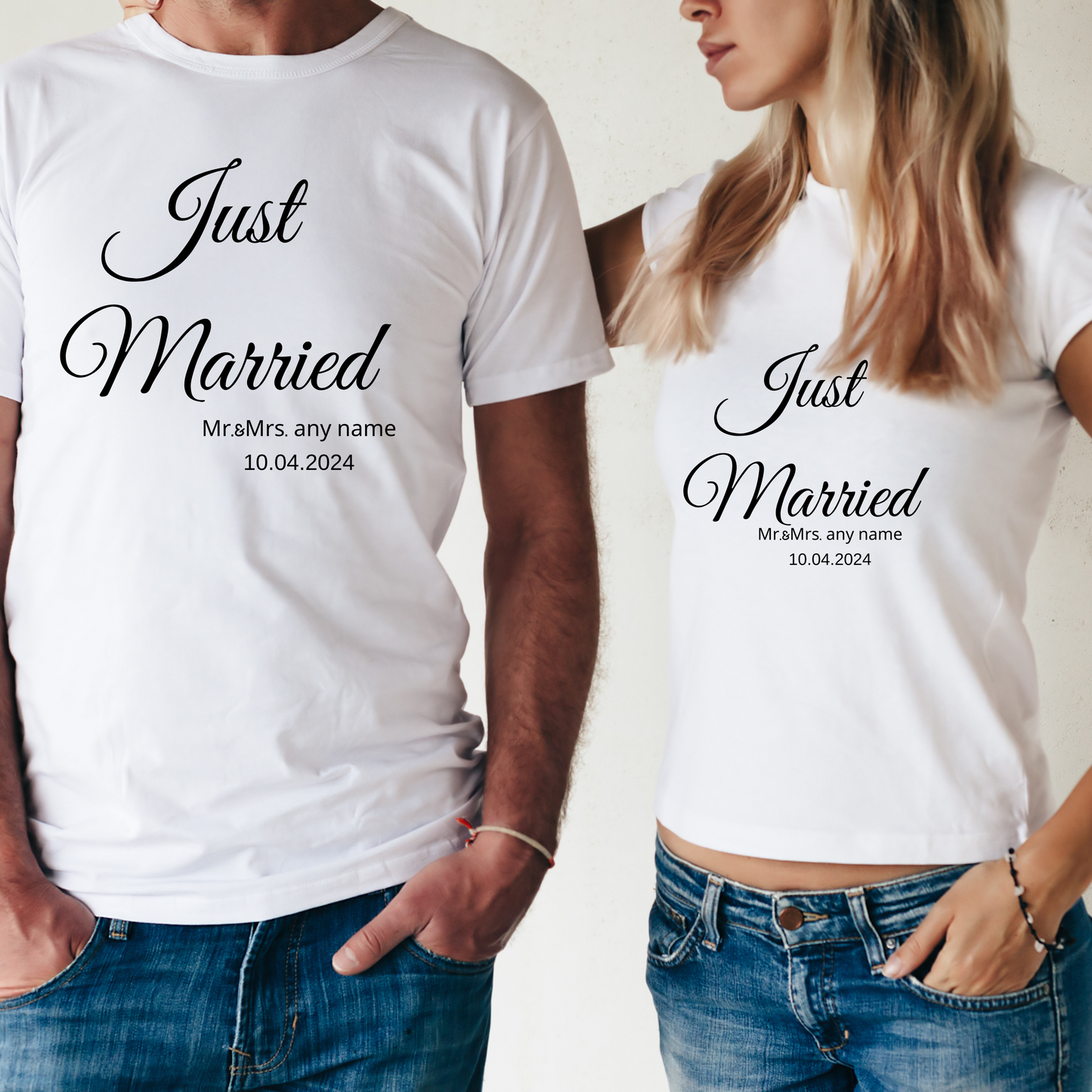 Just Married T-shirt Personalized